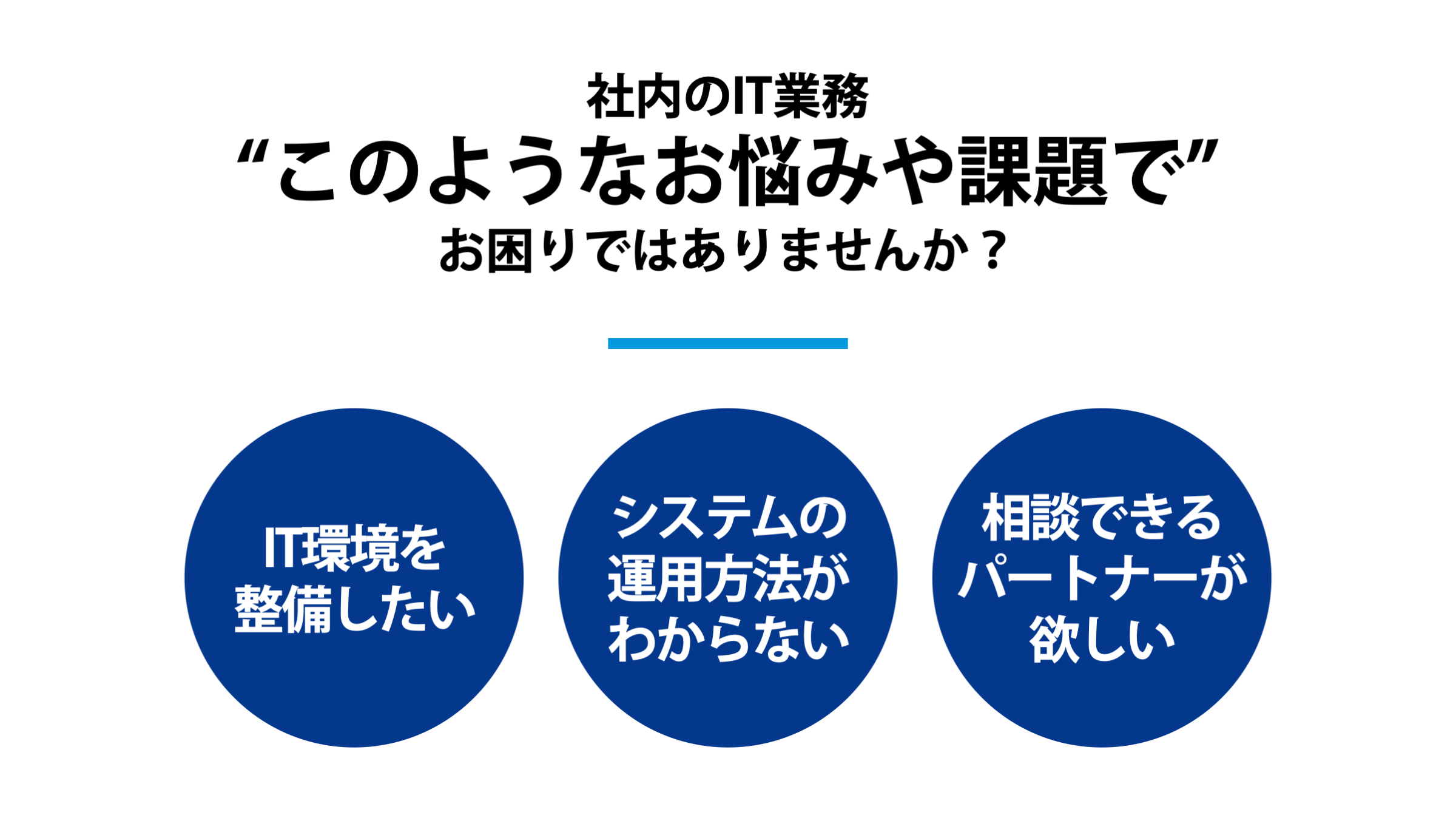 社内のIT業務 このようなお悩みや課題でお困りではありませんか?